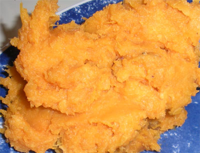 Mashed sweet potatoes