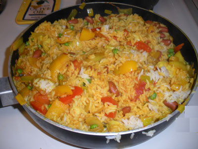 Paella cooking